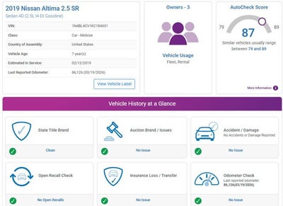 2019 Nissan Altima 2.5 SR