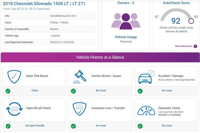 2018 Chevrolet Silverado 1500 LT