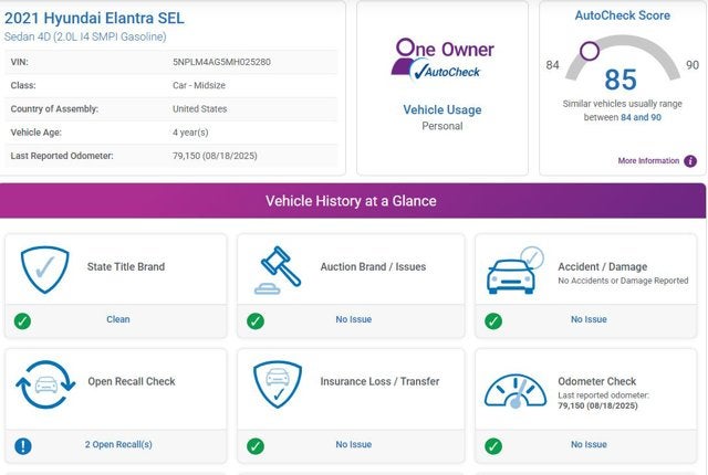 2021 Hyundai Elantra SEL