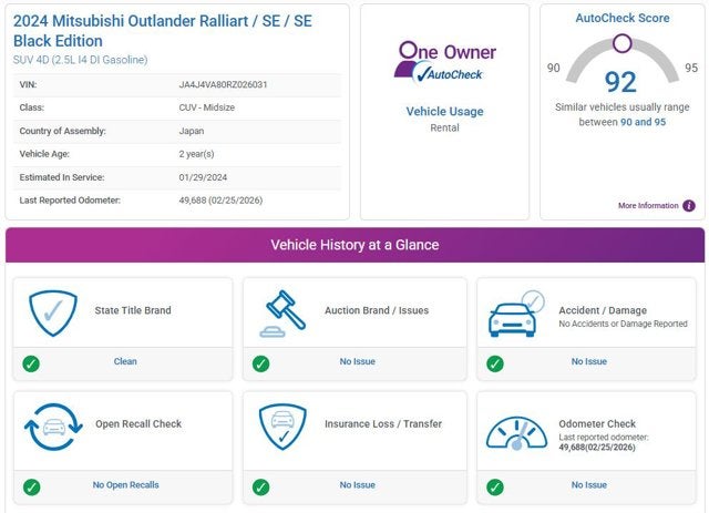 2024 Mitsubishi Outlander SE Black Edition